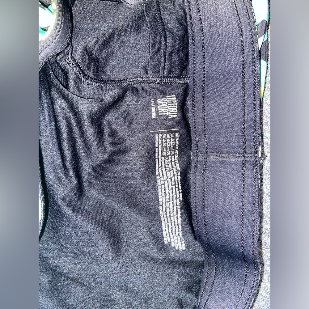 Victoria Sport Blue and Green Geometric Patterned Women's Large Athletic Shorts - Picture 3 of 6